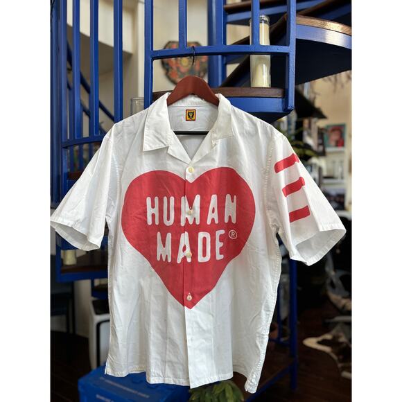 Human Made Other - Human Made Heart Logo Shirt White/Red  Fits Size XXL